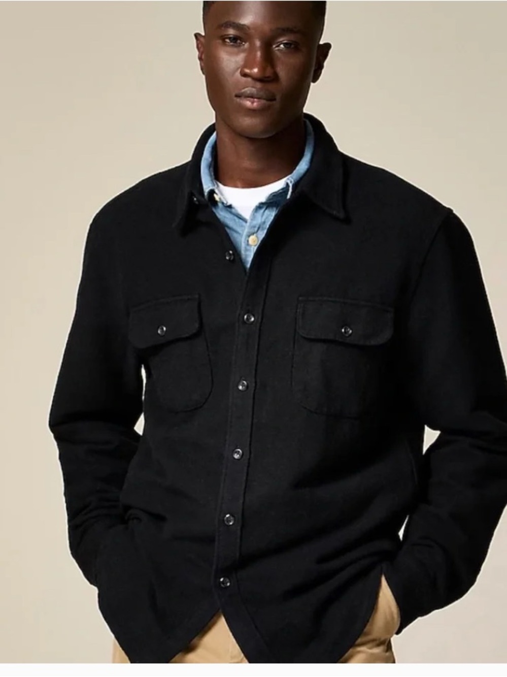 J.crew Mens black Heavyweight chamois workshirt M